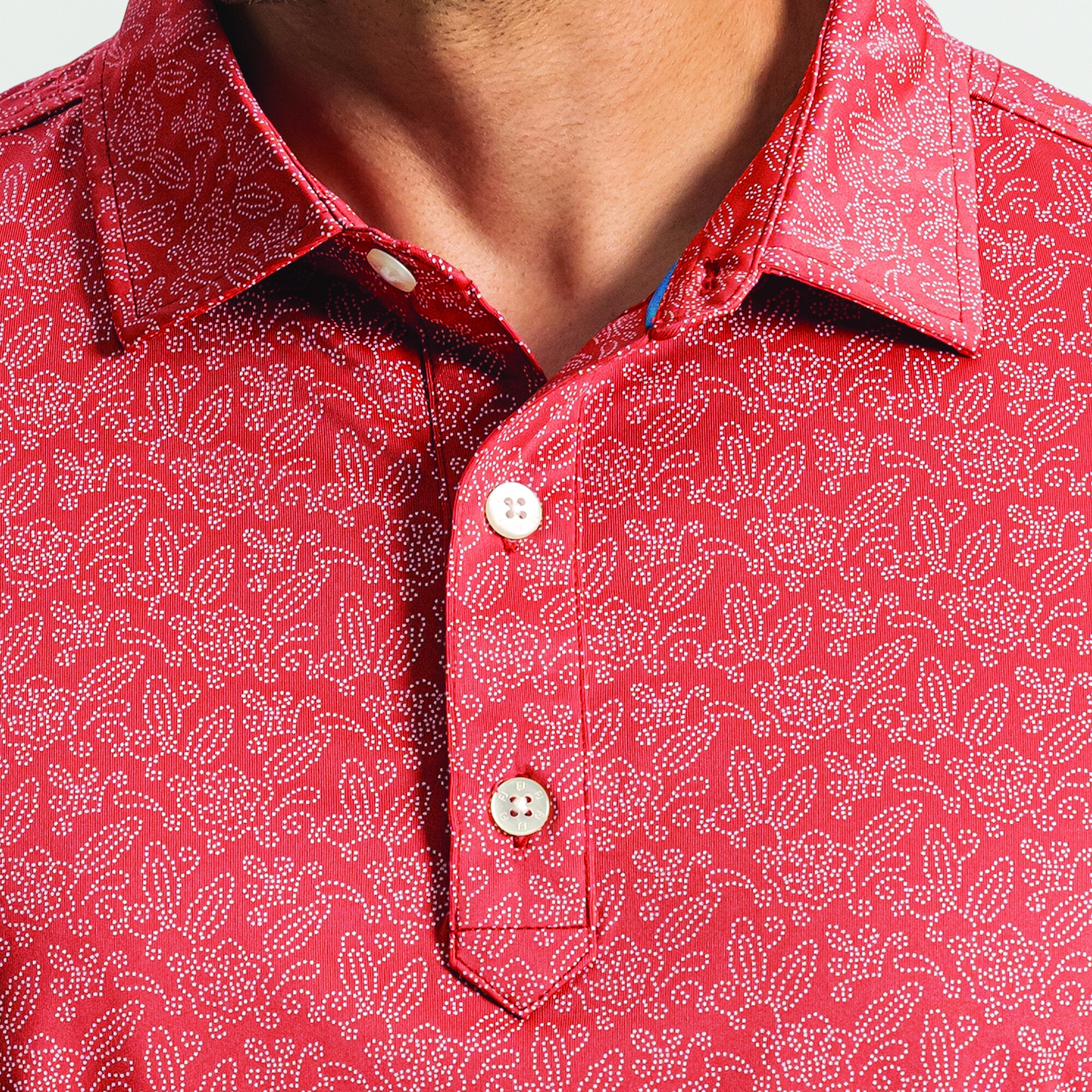 Wingtip Floral Lisle Self Collar