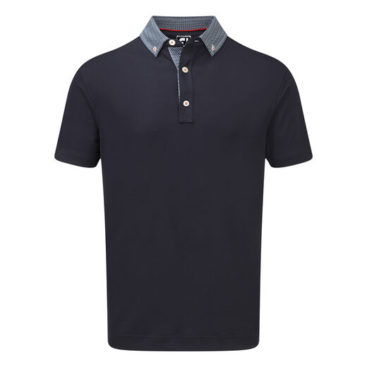 Stretch Pique with Woven Buttondown Collar-Previous Season Style