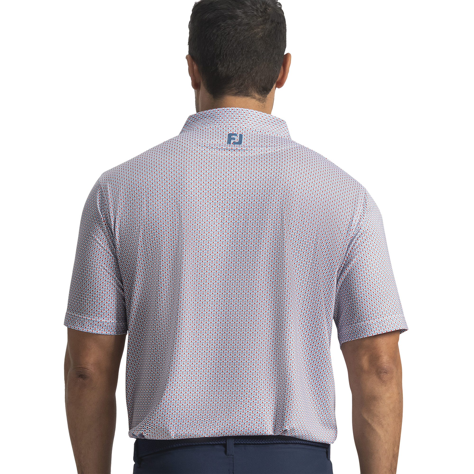 FJ Nautical Flag Print Lisle Self Collar