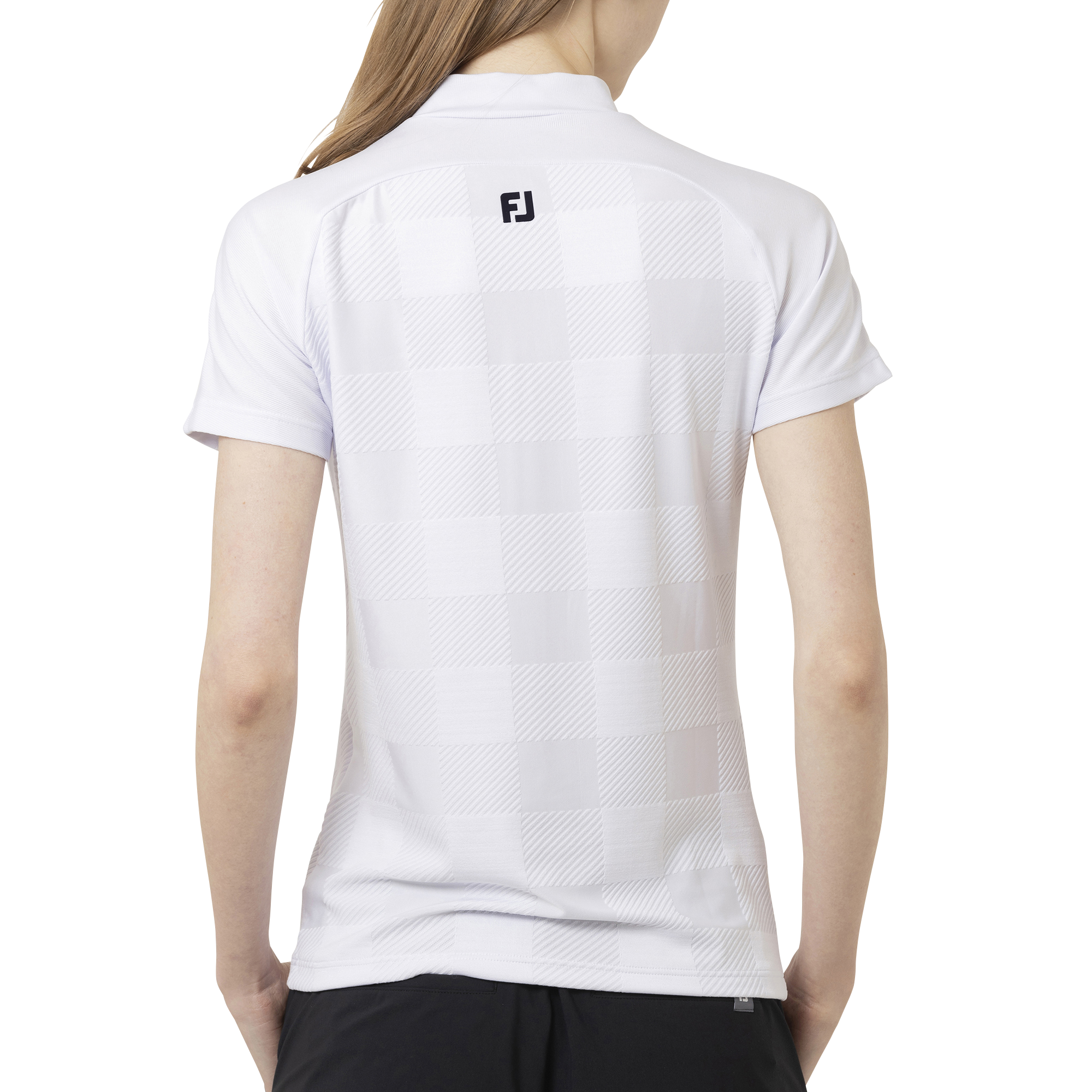 Short Sleeve Jacquard Mock Shirts Women