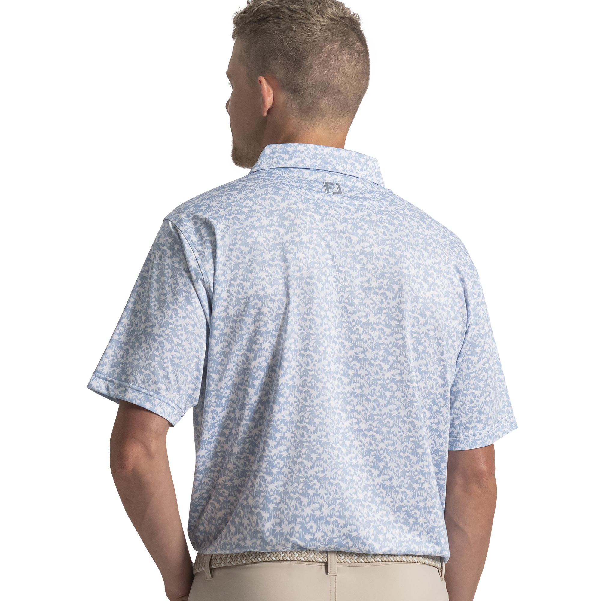 Hidden Palm Print Lisle Self Collar